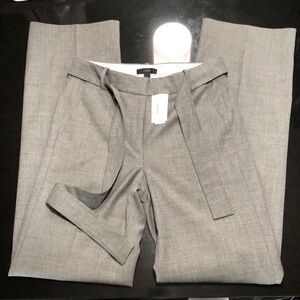 J. Crew Gray Wide Leg Tie Waisted Wool Dress Pant NWT Size 2